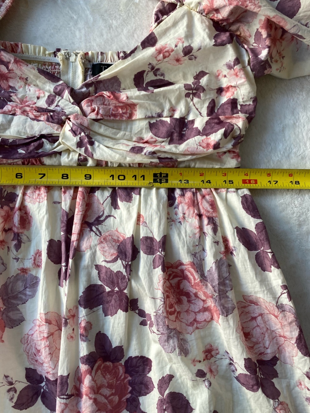 Trixxi Floral Puff Sleeve Mini Dress Size Large Romantic Boho Cottagecore - Picture 10 of 16